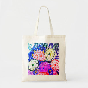 Budget-Tasche grünes und orange Rosas, Tragetasche