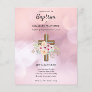 BUDGET Taufe Christening Bautizo Bautismo EINLADUN Flyer