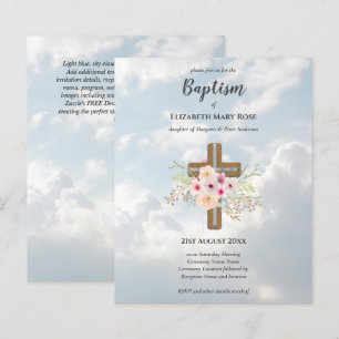 BUDGET Taufe Christening Bautizo Bautismo INVITE
