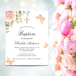 Budget-Taufe Eukalyptus-Rose-Floral-Schmetterling