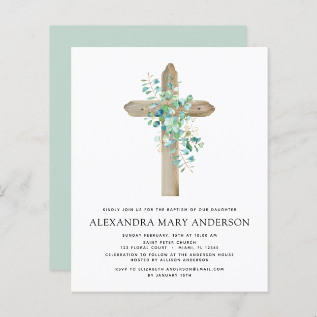 Budget Taufe Grüne Sage Eukalyptus (Vorne/Hinten)