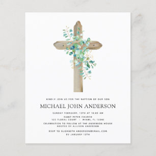 Budget Taufe Grüne Sage Eukalyptus Flyer