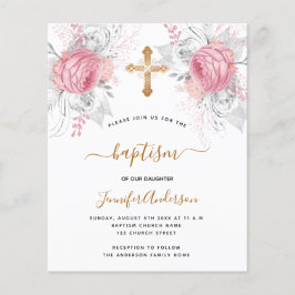 Budget Taufe rosa Blumensträuße Mädchen elegant