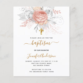Budget Taufe Rose Goldfloralen Mädchen Weiß
