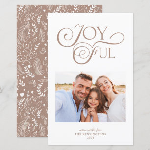 Budget Taupe Tan Muster Fröhliches Weihnachtsfoto