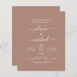 Budget Terra Cotta Boho Wedding Modern Simple