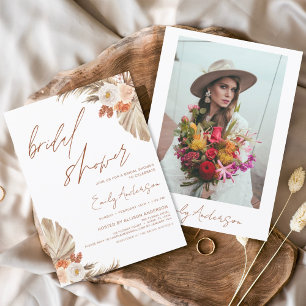 Budget Terracotta Boho Pampas Grass Brautparty