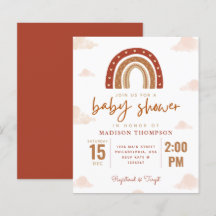 Budget Terracotta Boho Rainbow Baby Dusche