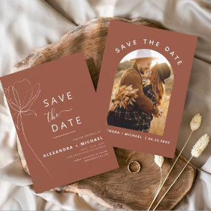 Budget Terracotta Boho Save the Date Foto Flyer