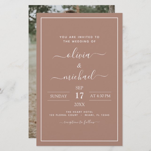 Budget Terracotta Boho Wedding Modern Simple (Vorne/Hinten)