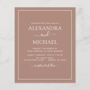 Budget Terracotta Boho Wedding Modern Simple Flyer