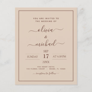 Budget Terracotta Boho Wedding Modern Simple Flyer