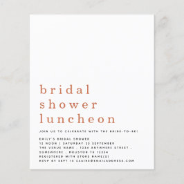 Budget Terracotta Brautparty Luncheon Einladung