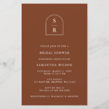 Budget Terracotta Bridal Dusche Einladung