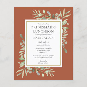 Budget Terracotta Bridesmaids Luncheon Einladung