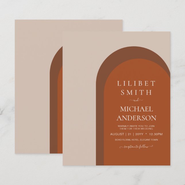 BUDGET Terracotta Earth Tones Bold Wedding (Vorne/Hinten)