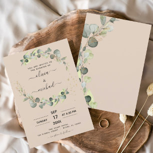Budget Terracotta Eukalyptus Wedding Einladungen