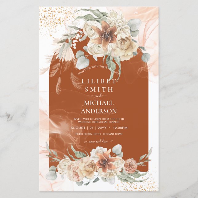 BUDGET Terracotta Floral Pampas Gras PROBE (Vorderseite)