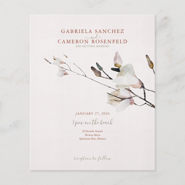 Budget Terracotta Floral QR Code Hochzeit einladen (Vorderseite)