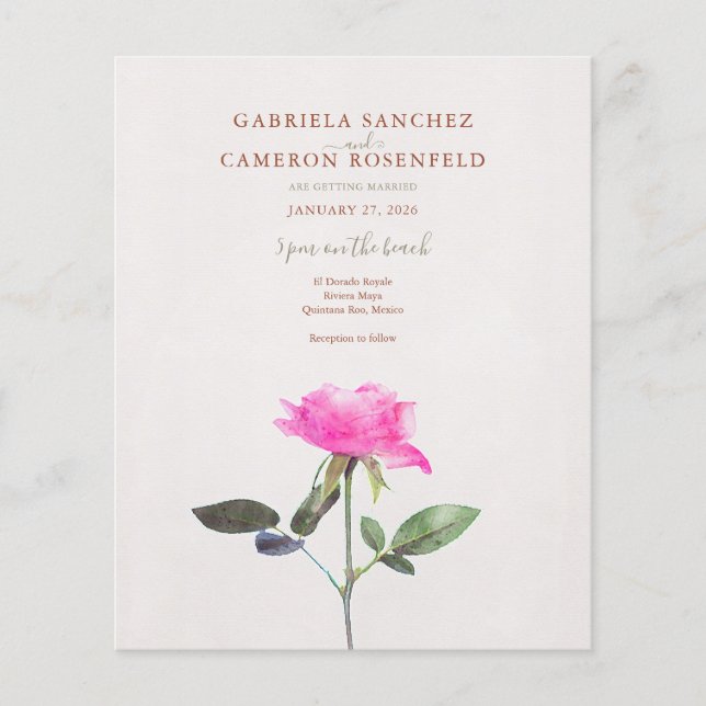 Budget Terracotta Floral QR Code Hochzeit einladen (Vorderseite)