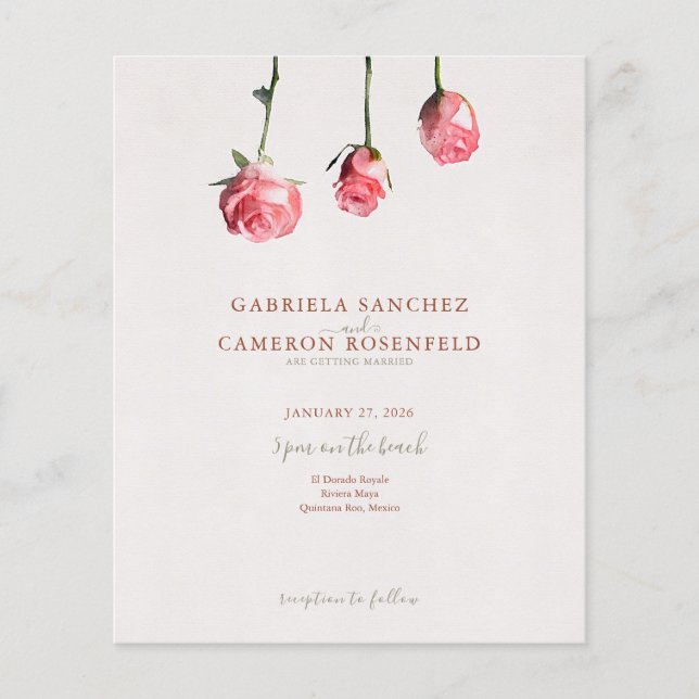 Budget Terracotta Floral QR Code Hochzeit einladen (Vorderseite)