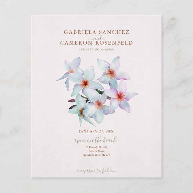 Budget Terracotta Floral QR Code Hochzeit einladen (Vorderseite)