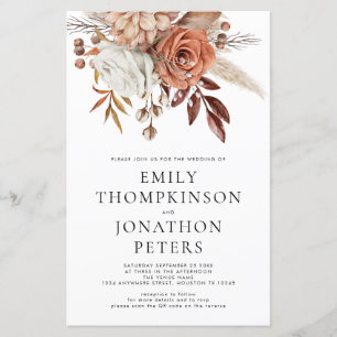 Budget Terracotta Florals Code Wedite Einladung