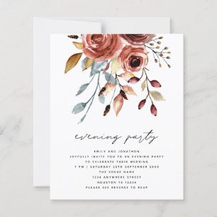 BUDGET Terracotta Florals QR Wedding Abend Party
