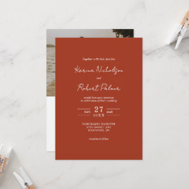 Budget Terracotta Foto QR Code UAWG Wedding Einladung