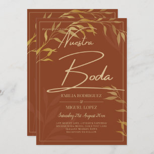 Budget Terracotta GOLD Nuestra Boda Spanish Weddin Einladung