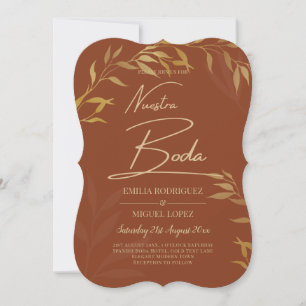 Budget Terracotta GOLD Nuestra Boda Spanish Weddin Einladung