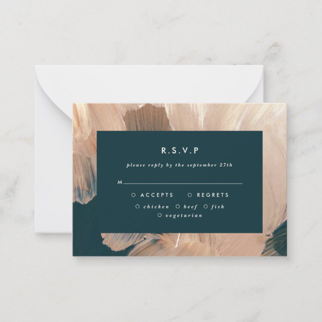 Budget Terracotta malerische Hochzeit R.S.V.P Antw Mitteilungskarte (Vorderseite)