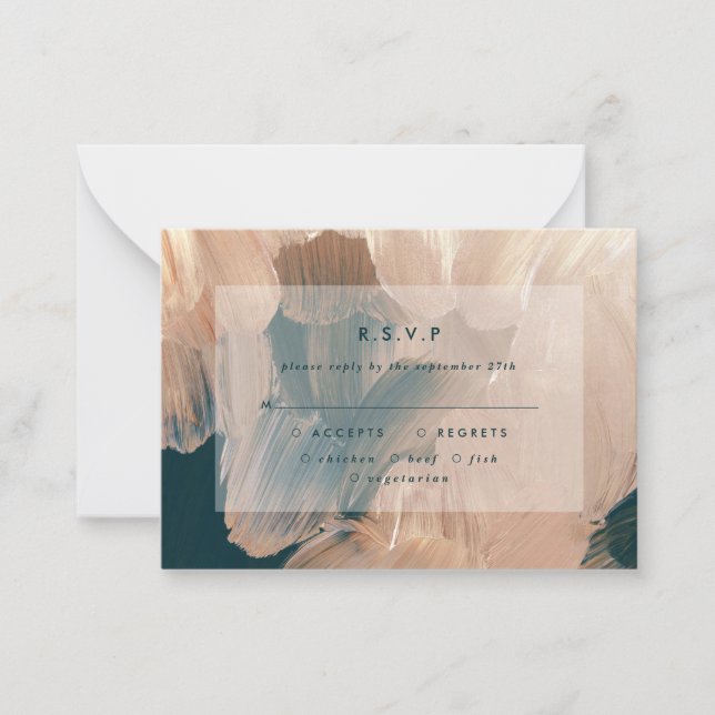 Budget Terracotta malerische Hochzeit R.S.V.P Antw Mitteilungskarte (Vorderseite)