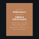 Budget Terracotta Minimalistisches Brautparty Einl<br><div class="desc">Minimalistische Brautdusche Einladung in Boho Terracotta Brown</div>