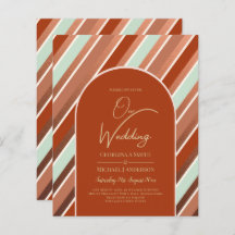 BUDGET Terracotta Mint Green Wedding INVITE