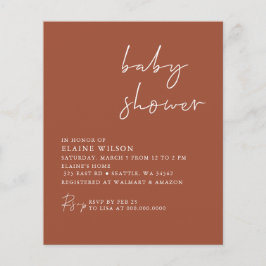 Budget Terracotta Neutral Baby Dusche Einladung