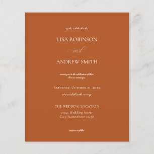 Budget Terracotta Orange Calligraphy Wedding Flyer