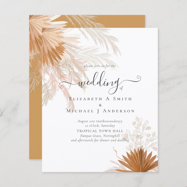 BUDGET Terracotta Pampas Grass Tropical Wedding (Vorne/Hinten)