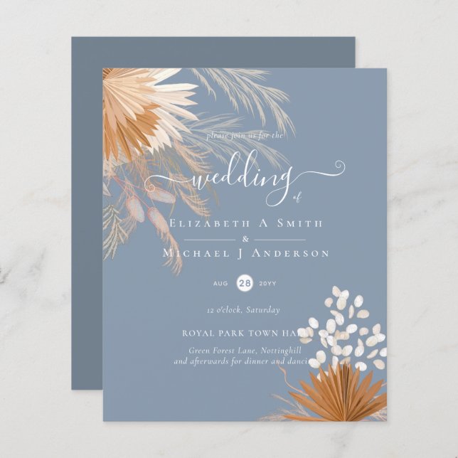 BUDGET Terracotta Pampas Grass Tropical Wedding (Vorne/Hinten)