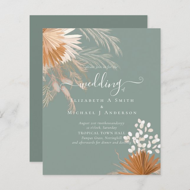 BUDGET Terracotta Pampas Grass Tropical Wedding (Vorne/Hinten)