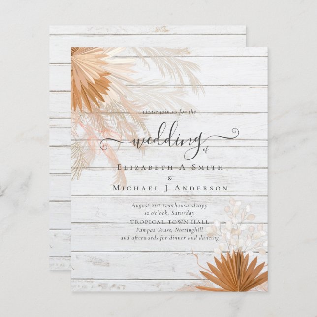 BUDGET Terracotta Pampas Grass Tropical Wedding (Vorne/Hinten)