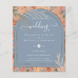 BUDGET Terracotta Pampas Grass Tropical Wedding Flyer