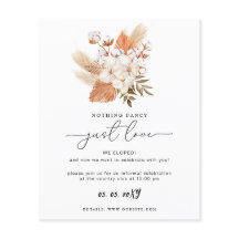 Budget Terracotta Pampas Wedding Reception Card
