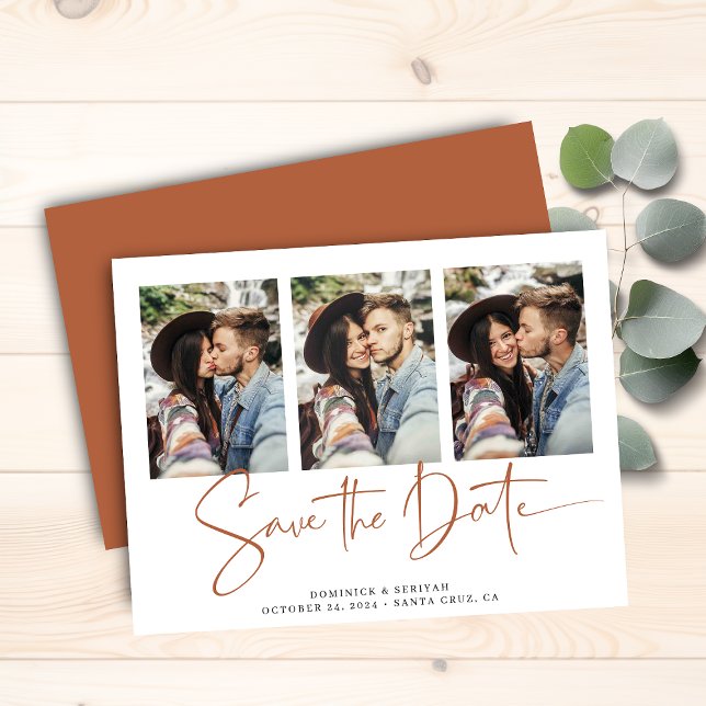 Budget Terracotta Typografy Wedding Save the Date (Budget Terracotta Typography Wedding Save the Date Card)