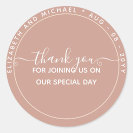 BUDGET Terracotta Vielen Dank für Monochrome Runder Aufkleber