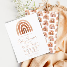 Budget Terracotta Watercolor Rainbow Baby Dusche