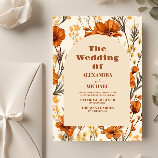 Budget Terracotta Watercolor Wildflowers Wedding (Von Creator hochgeladen)