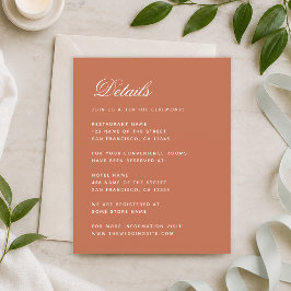 Budget Terracotta Wedding Details Eintrittskarte