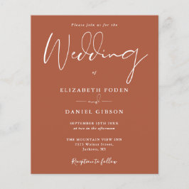 Budget Terracotta Wedding Einladung