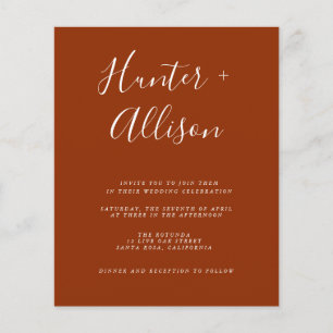 Budget Terracotta Wedding Einladung Flyer